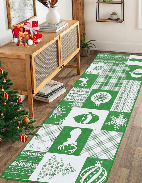 Load image into Gallery viewer, CAREMEE Christmas Area Rug Non-Slip Washable Green 2x3 FT Holiday Decor
