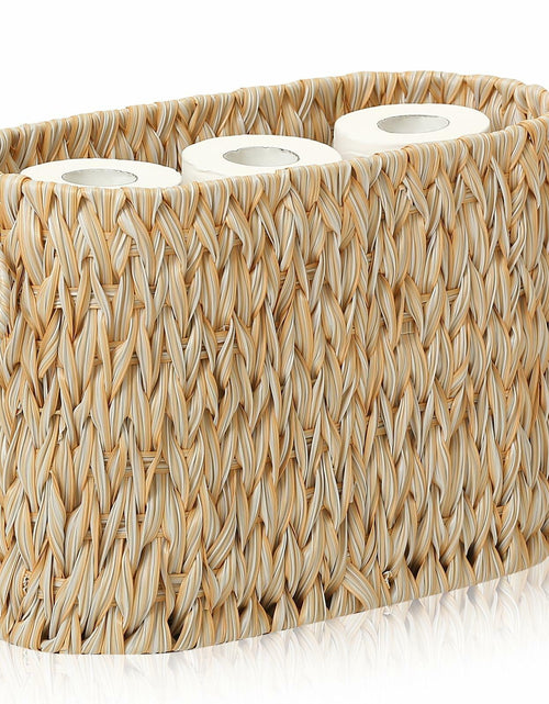 Load image into Gallery viewer, ELINZINE Toilet Paper Holder &amp; Storage Basket for 6 Mega Rolls Grey 1 Pack
