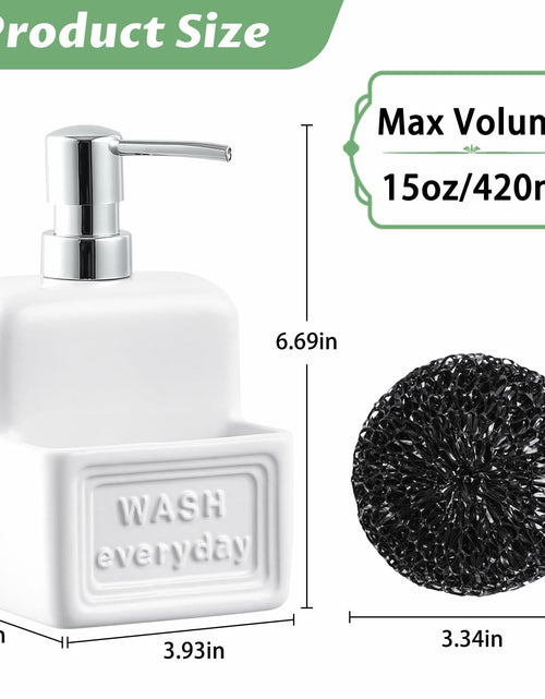 Load image into Gallery viewer, RQYIXI Ceramic Dish Soap Dispenser with Sponge Holder 2 Pack Kitchen
