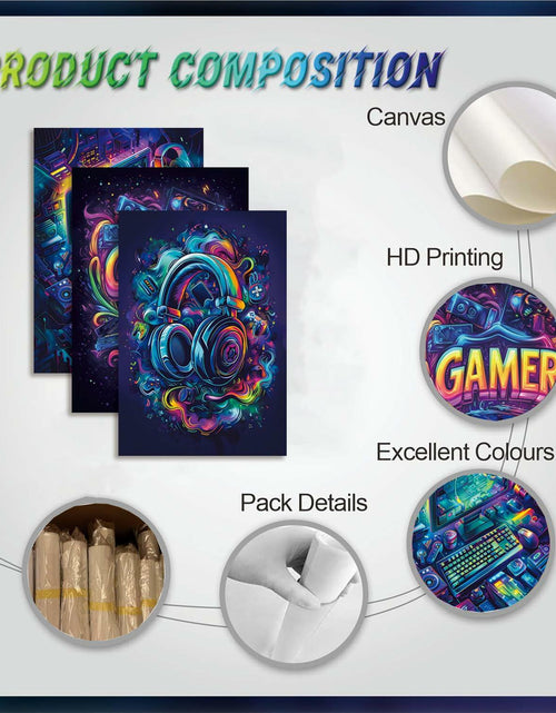 Load image into Gallery viewer, Yolbcdr Gaming Posters Set of 3 Video Game Wall Art 16x24in Unframed
