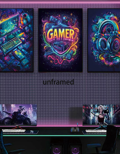 Load image into Gallery viewer, Yolbcdr Gaming Posters Set of 3 Video Game Wall Art 16x24in Unframed
