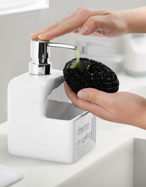 Load image into Gallery viewer, RQYIXI Ceramic Dish Soap Dispenser with Sponge Holder 2 Pack Kitchen
