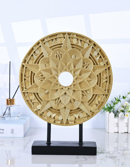 Load image into Gallery viewer, Geometric Mandala Decorative Sculpture Round Art Piece White Elegant Decor
