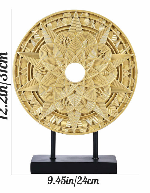 Load image into Gallery viewer, Geometric Mandala Decorative Sculpture Round Art Piece White Elegant Decor
