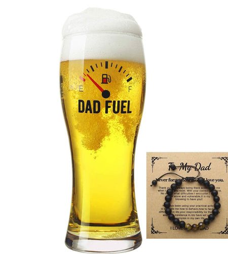 Luka Tech Funny Beer Glass 450ml Unique Father's Day Gift for Dad
