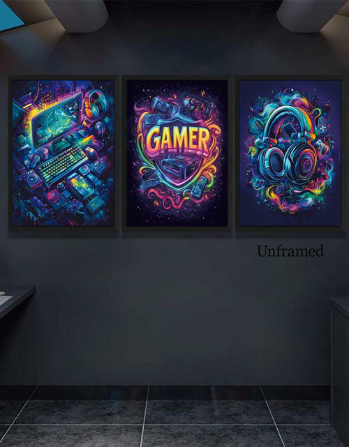Load image into Gallery viewer, Yolbcdr Gaming Posters Set of 3 Video Game Wall Art 16x24in Unframed
