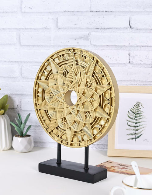 Load image into Gallery viewer, Geometric Mandala Decorative Sculpture Round Art Piece White Elegant Decor
