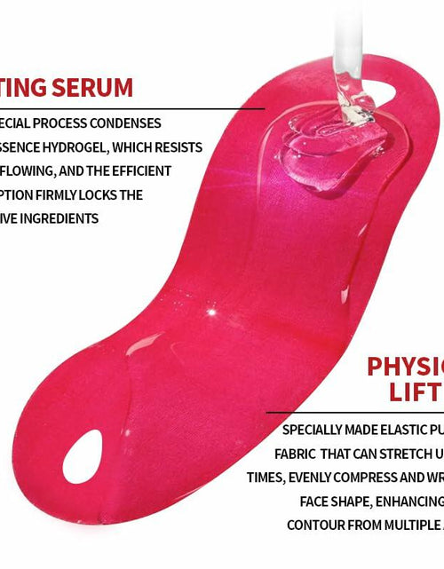Load image into Gallery viewer, ROWMATE Chin Strap Toning Hydrogel Collagen Mask Hyaluronic Acid Red 10 pcs
