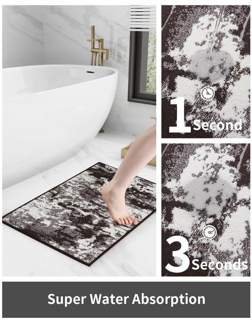 Load image into Gallery viewer, PADOOR Bath Mat Absorbent Non Slip Rubber Backing 17x24 Mocha Brown
