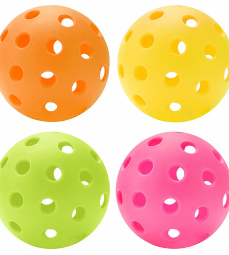 U-pick Pickleball Balls 40 Holes Outdoor Durable High Elasticity 4 Pack Multi