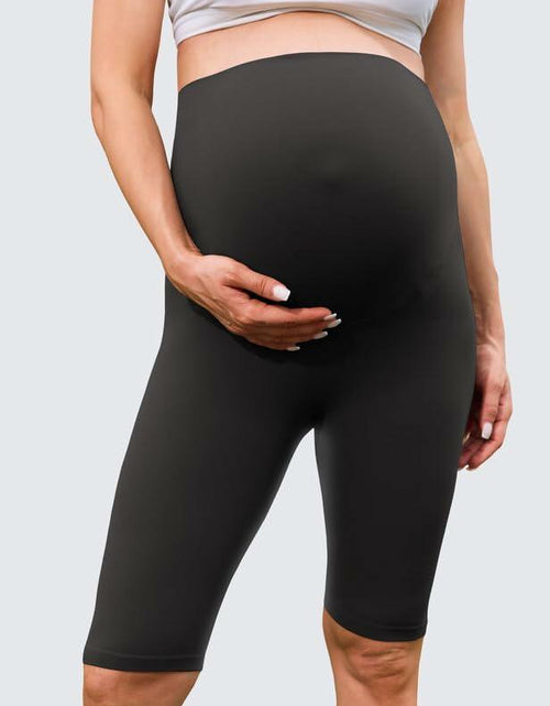 Load image into Gallery viewer, QoBexim 2 Pack Plus Size Maternity Yoga Shorts Black Size Freesize
