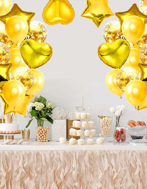 Load image into Gallery viewer, 28Pcs Happy Birthday Foil Balloons Star Heart 18" Gold Confetti
