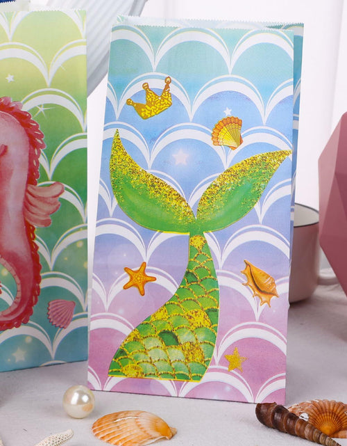 Load image into Gallery viewer, VGOODALL Mermaid Party Favor Bags Ocean Theme 54 Pack 4.7x3.1x8.7in
