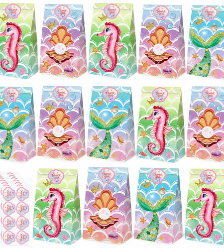 VGOODALL Mermaid Party Favor Bags Ocean Theme 54 Pack 4.7x3.1x8.7in