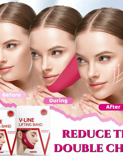 Load image into Gallery viewer, ROWMATE Chin Strap Toning Hydrogel Collagen Mask Hyaluronic Acid Red 10 pcs
