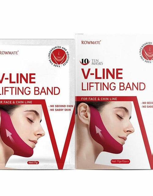 Load image into Gallery viewer, ROWMATE Chin Strap Toning Hydrogel Collagen Mask Hyaluronic Acid Red 10 pcs

