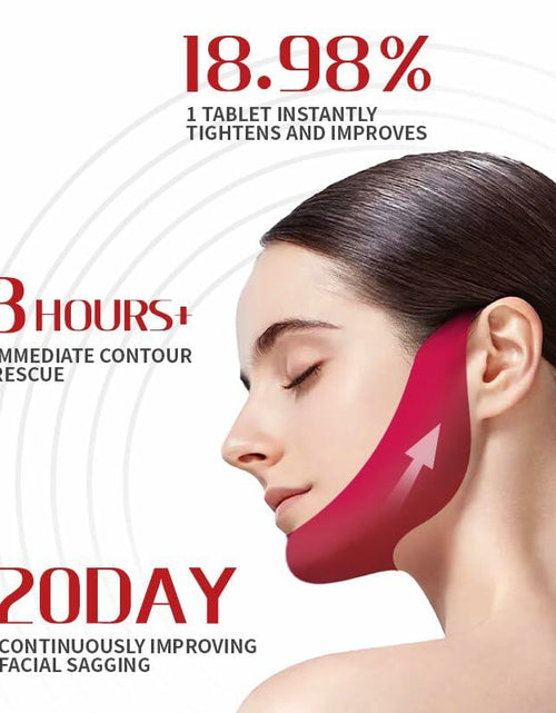Load image into Gallery viewer, ROWMATE Chin Strap Toning Hydrogel Collagen Mask Hyaluronic Acid Red 10 pcs
