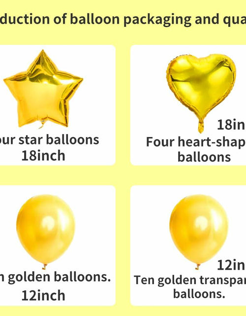 Load image into Gallery viewer, 28Pcs Happy Birthday Foil Balloons Star Heart 18" Gold Confetti
