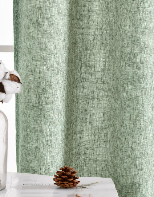 Load image into Gallery viewer, Jinchan Faux Linen Curtains 96” Gray Farmhouse Grommet Light Filtering Set
