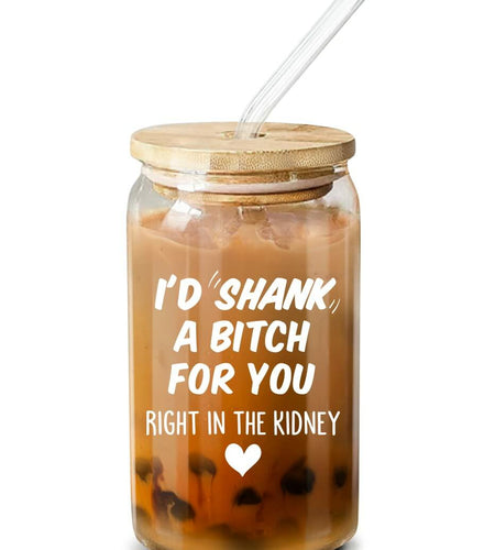 NewEleven Friendship Coffee Glass 16 Oz Gift for Women Female Bestie