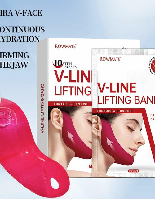 Load image into Gallery viewer, ROWMATE Chin Strap Toning Hydrogel Collagen Mask Hyaluronic Acid Red 10 pcs
