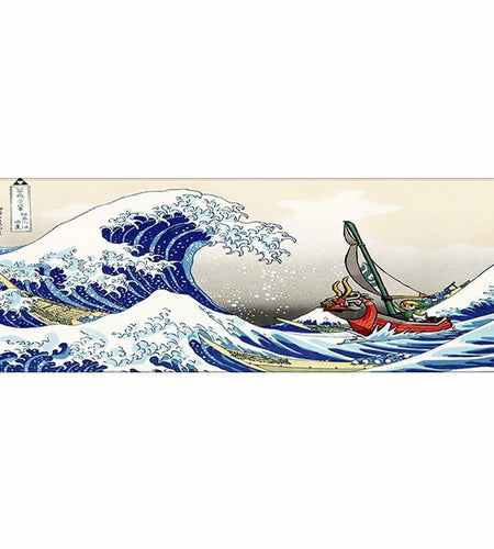 Kanagawa Extended Gaming Mouse Pad Large 31.5x11.8 Inch Non-Slip Rubber