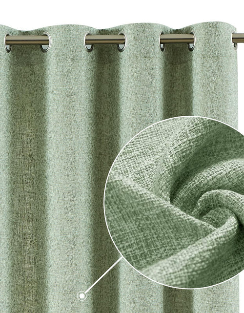 Load image into Gallery viewer, Jinchan Faux Linen Curtains 96” Gray Farmhouse Grommet Light Filtering Set
