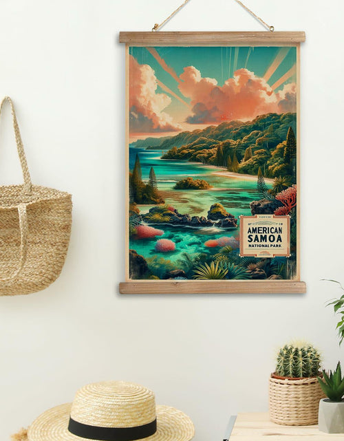 Load image into Gallery viewer, XIAOAIKA American Samoa National Park Travel Poster 16x23 Inches Wooden Frame
