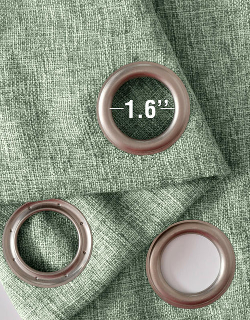Load image into Gallery viewer, Jinchan Faux Linen Curtains 96” Gray Farmhouse Grommet Light Filtering Set
