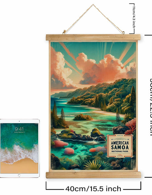Load image into Gallery viewer, XIAOAIKA American Samoa National Park Travel Poster 16x23 Inches Wooden Frame
