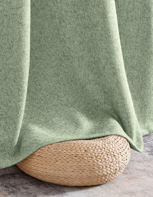 Load image into Gallery viewer, Jinchan Faux Linen Curtains 96” Gray Farmhouse Grommet Light Filtering Set
