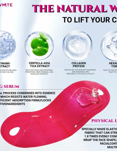 Load image into Gallery viewer, ROWMATE Chin Strap Toning Hydrogel Collagen Mask Hyaluronic Acid Red 10 pcs
