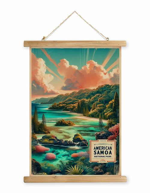 Load image into Gallery viewer, XIAOAIKA American Samoa National Park Travel Poster 16x23 Inches Wooden Frame
