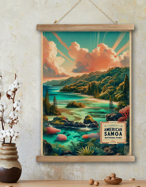 Load image into Gallery viewer, XIAOAIKA American Samoa National Park Travel Poster 16x23 Inches Wooden Frame
