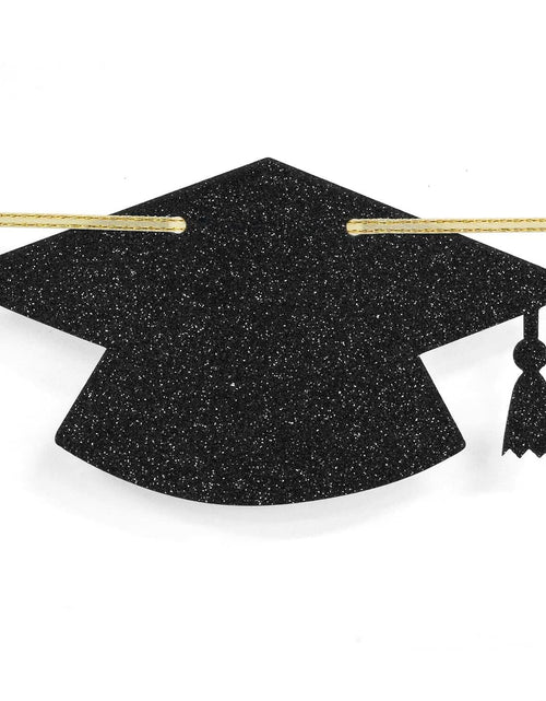 Load image into Gallery viewer, Straight Outta Middle School Banner Glittery Congrats Grad Gold Black
