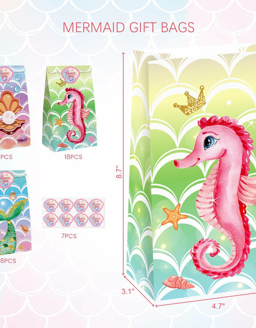Load image into Gallery viewer, VGOODALL Mermaid Party Favor Bags Ocean Theme 54 Pack 4.7x3.1x8.7in
