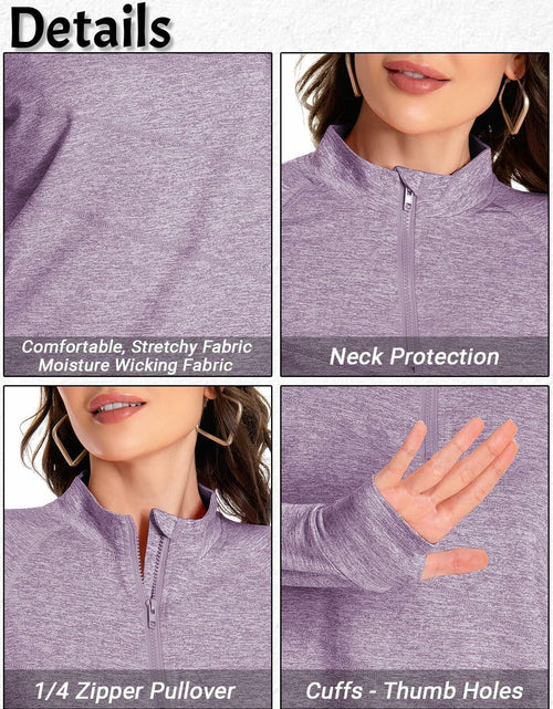 Load image into Gallery viewer, SOUL FLEX Women's 1/4 Zip Long Sleeve Athletic Shirt Deep Purple Size XL
