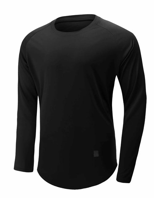 Load image into Gallery viewer, Comdecevis Men's Gym Workout Athletic Long Sleeve T-Shirt Black XL
