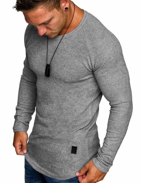 Load image into Gallery viewer, Comdecevis Muscle Big Tall T Shirt Men Gym Workout Long Sleeve Light Grey 3XL
