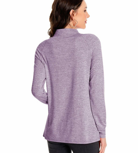 SOUL FLEX Women's 1/4 Zip Long Sleeve Athletic Shirt Deep Purple Size XL