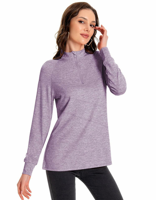 Load image into Gallery viewer, SOUL FLEX Women's 1/4 Zip Long Sleeve Athletic Shirt Deep Purple Size XL
