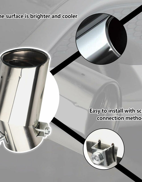 Load image into Gallery viewer, IHOTDER Stainless Steel Car Exhaust Tip 5.5'' Length Bolt-On Bright Silver
