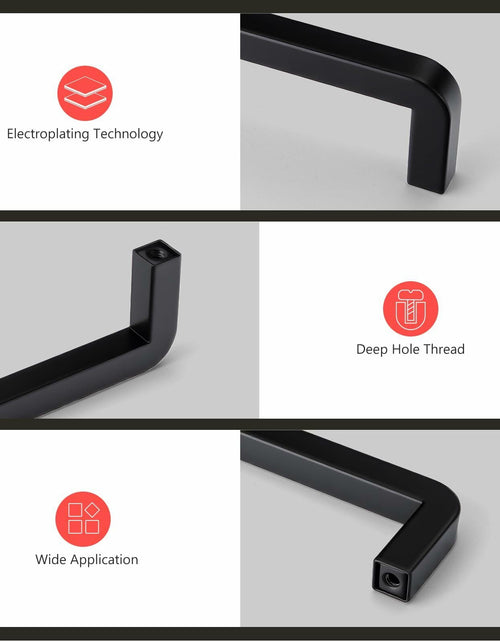 Load image into Gallery viewer, homdiy 25Pack 5in Black Stainless Steel Cabinet Handles Modern Drawer Pulls
