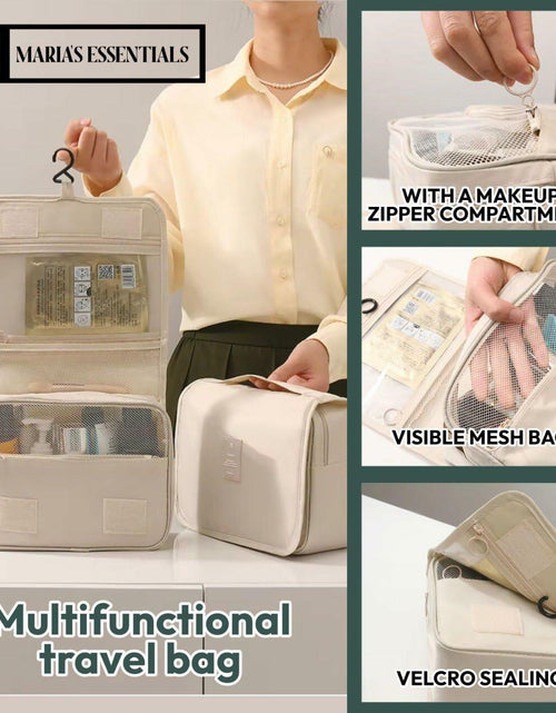 Load image into Gallery viewer, MARIA'S ESSENTIAL Makeup Bag Dual Facial Brush Medium Travel Organizer
