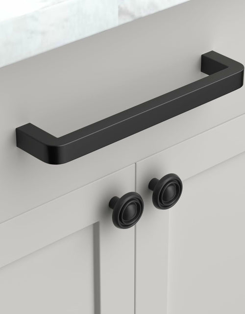Load image into Gallery viewer, homdiy 25Pack 5in Black Stainless Steel Cabinet Handles Modern Drawer Pulls

