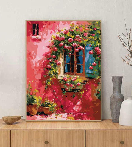 ZRIZQ Paint by Number Kit 12x16 Canvas Butterfly Rose Colorful Box
