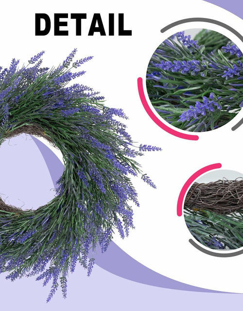 Load image into Gallery viewer, JUST FOR PARTY 18" Lavender Wreath Purple Artificial Spring Summer Decor
