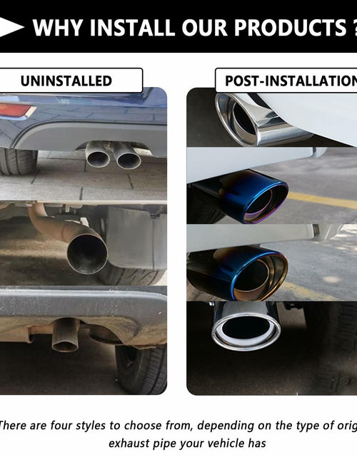 Load image into Gallery viewer, IHOTDER Stainless Steel Car Exhaust Tip 5.5'' Length Bolt-On Bright Silver
