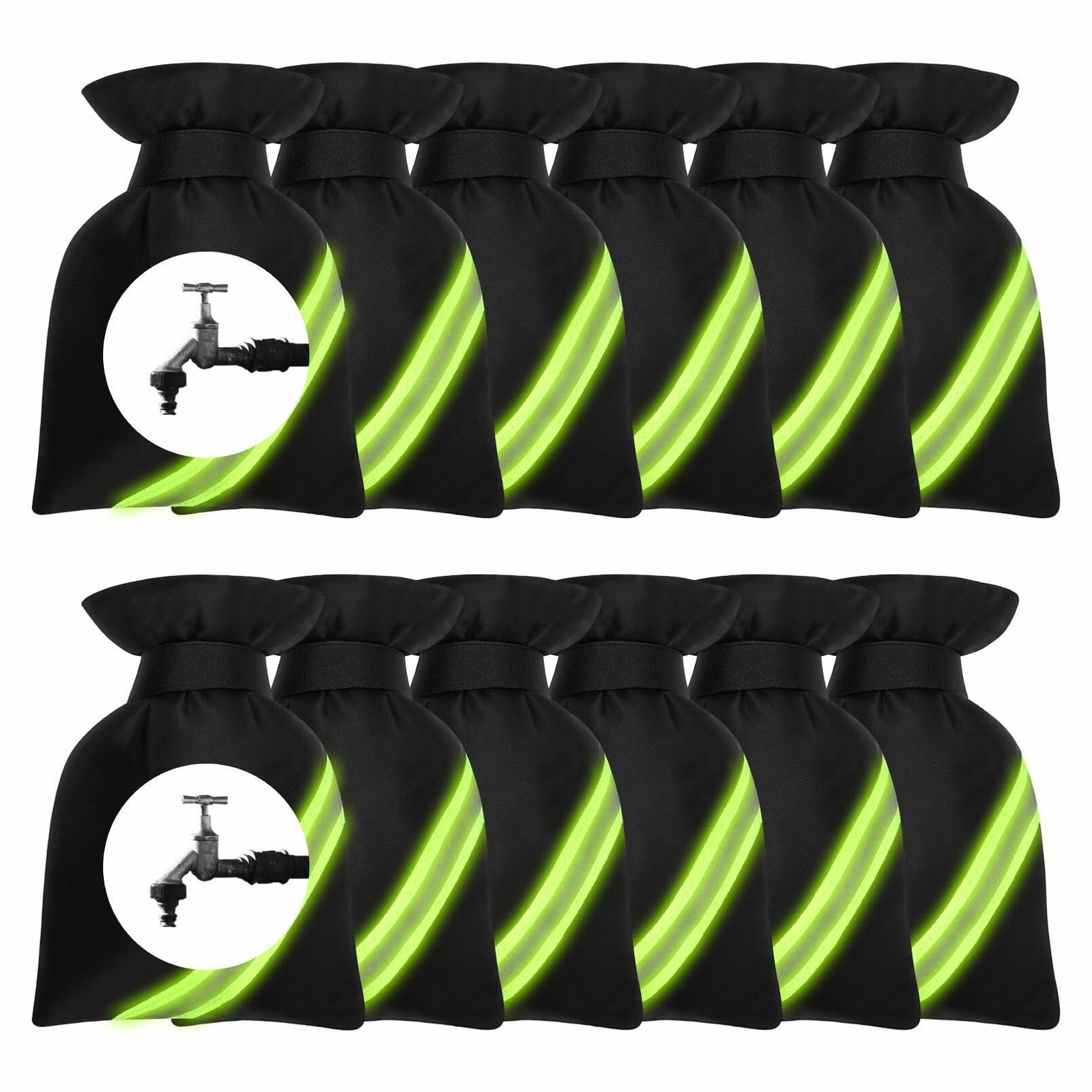 Outdoor Faucet Cover Thickened Waterproof Freeze Protection 8.4x6.8in Black 12pc