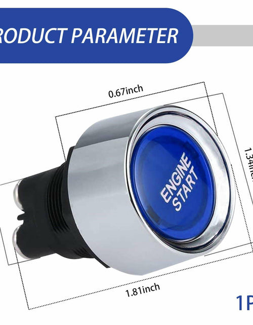 Load image into Gallery viewer, [Like New] DYEKNEE 12V Keyless One-Touch Start Switch 3 Pin Blue Engine Ignition
